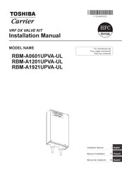 Toshiba Carrier RBM-A0601UPVA-UL Installation Manual