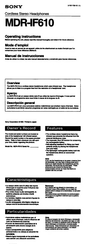 Sony MDR-IF610 Operating Instructions Manual