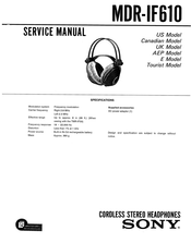 Sony MDR-IF610 Service Manual