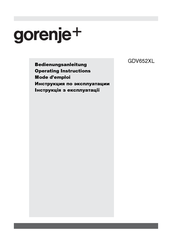 Gorenje GDV652XL Operating Instructions Manual
