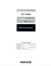 Nikko NT-850 Service Manual