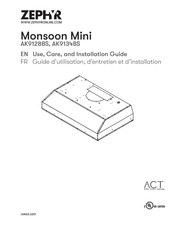 Zephyr Monsoon Mini Use, Care And Installation Manual