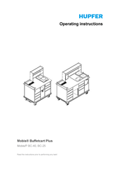 Hupfer Buffetcart Plus BC-25 Operating Instructions Manual