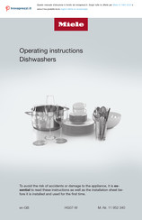 Miele G 7460 SCVi Operating Instructions Manual