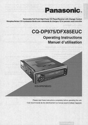 Panasonic CQDFX85EUC - AUTO RADIO/CD DECK Operating Instructions Manual