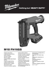 Milwaukee M18 FN16GS Original Instructions Manual