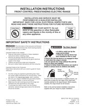 Frigidaire GCFI3060BF Installation Instructions Manual