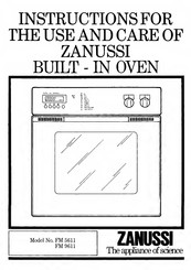 Zanussi FM5611 Instructions For The Use And Care