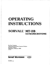 Sorvall MT-2B ULTRAMICROTOME Operating Instructions Manual