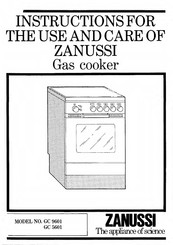Zanussi GC 5601 Instructions For The Use And Care
