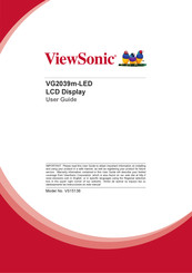 ViewSonic VG2039m-LED User Manual