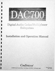 ComStream DAC700 Installation And Operation Manual