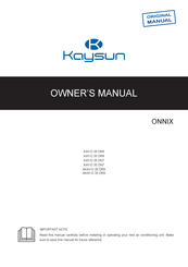 Kaysun ONNIX AKAY-D 26 DR9 Owner's Manual