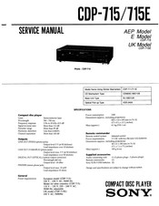 Sony CDP-715E Service Manual