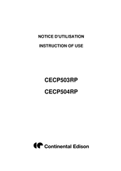 CONTINENTAL EDISON CECP504RP Instructions For Use Manual