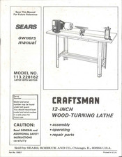 Sears CRAFTSMAN 113.228162 Owner's Manual