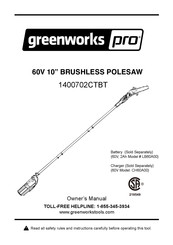 GreenWorks Pro 1400702CTBT Owner's Manual