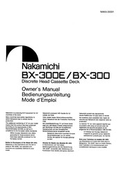 Nakamichi BX-300E Owner's Manual