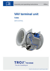 Trox Technik VAV Assembly And Operating Instructions Manual