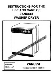 Zanussi WDJ1015/A Instructions For The Use And Care