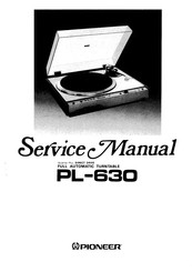 Pioneer PL-630 Service Manual