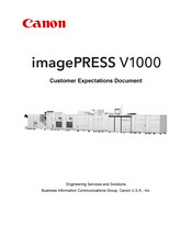Canon imagePRESS V1000 Customer Expectation Document