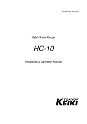 Tokyo Keiki HC-10 Installation & Operation Manual