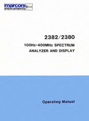Marconi Instruments 52382-900A Operating Manual