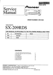 Pioneer SX-209RDS Service Manual