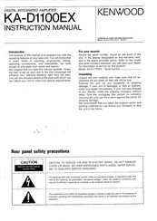 Kenwood KA-D1100EX Instruction Manual