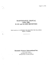 DSI R-110B Maintenance Manual