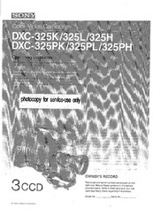 Sony DXC-325K Operating Instructions Manual