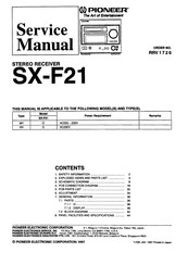 Pioneer SX-F21 Service Manual