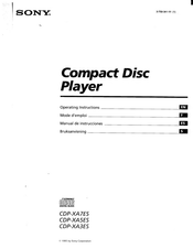 Sony CDP-XA5ES Operating Instructions Manual