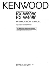 Kenwood KX-W6080 Instruction Manual