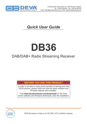 DEVA Broadcast DB36 Quick User Manual