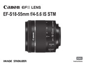 Canon EF-S18-55mm f/3.5-5.6 IS STM Instructions Manual
