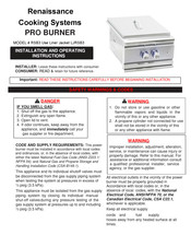 Renaissance RSB3 Installation And Operating Instructions Manual