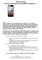 Archos 55 Helium Ultra How To Reinitialize