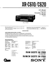 Sony XR-C610 Manual
