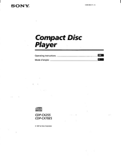 Sony CDP-CX70ES - Es 200 Disc Cd Player Operating Instructions Manual