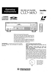 Pioneer LaserDisc CLD-1450 Operating Instructions Manual