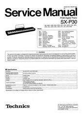 Technics SXP30 - ELECTRONIC PIANO Service Manual