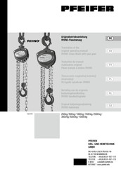 Pfeifer RHINO 261110 Translation Of The Original Operating Manual