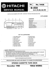 Hitachi D-E25 BS Service Manual