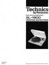 Panasonic Technics SL-1800 Operating Instructions Manual
