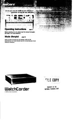 Sony WatchCorder EVT-820 Operating Instructions Manual