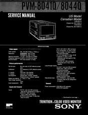 Sony Trinitron PVM-8044Q Service Manual