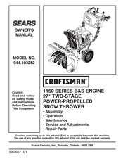 Sears CRAFTSMAN 1150 Series Owner's Manual
