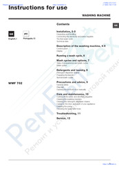 Indesit WMF 702 Instructions For Use Manual